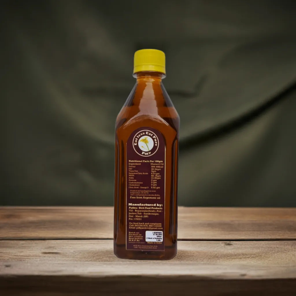 Wood Pressed Black Mustard Oil - 500mL - PDFP